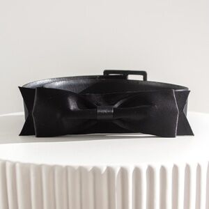 Chanel Vintage F/W 1995 Black Satin Bow Wide Waist 95A Belt